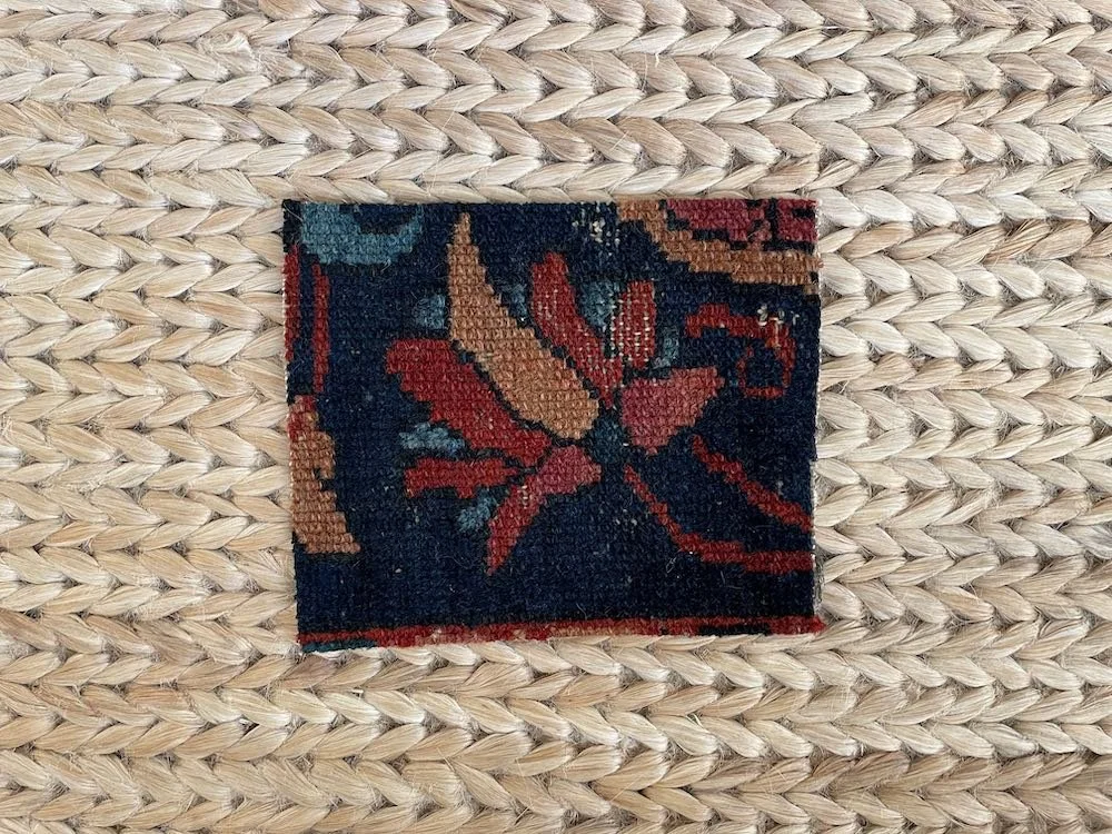 Framed Oriental Rug Fragment — Weft & Wool